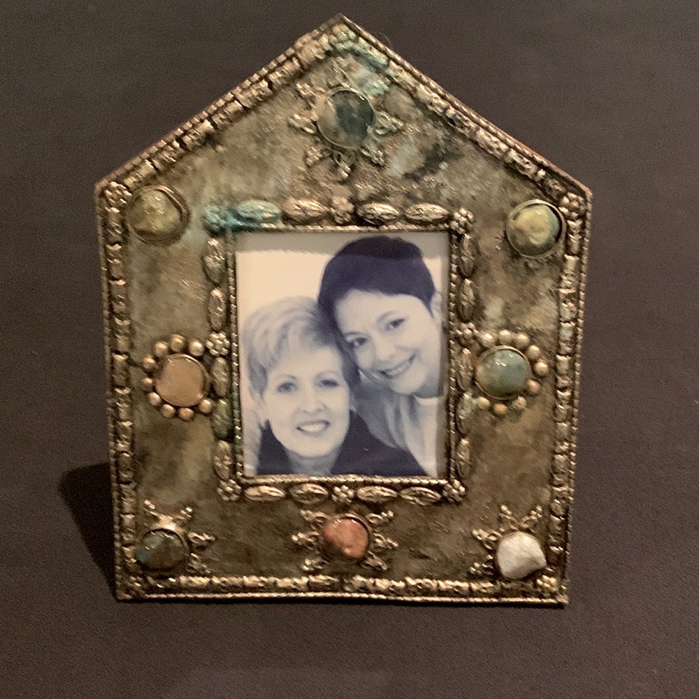 Small Metal and Gemstone Desktop Frame